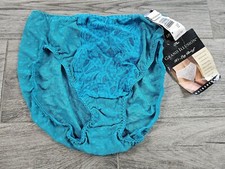 NWT Vintage Maidenform Hi-Cut Brief Lycra Stretch Lace Panties Teal Medium