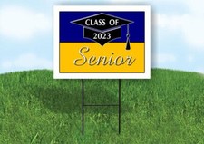 2023 SENIOR BLUE GOLD 18inx24in Yard Road Sign w/ Stand