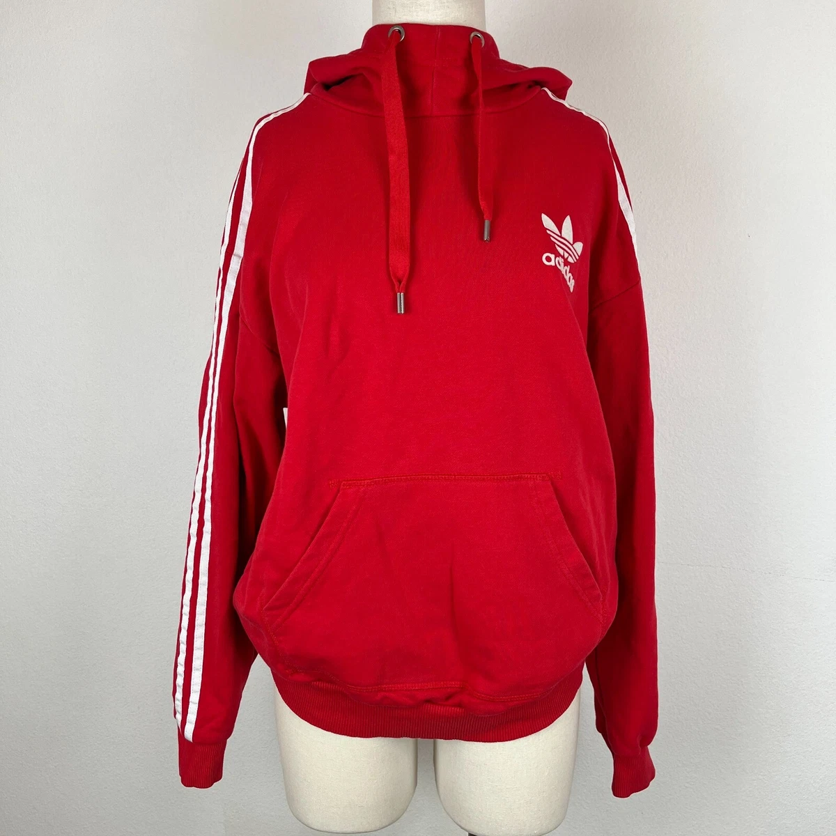 Red adidas hoodie womens hot sale