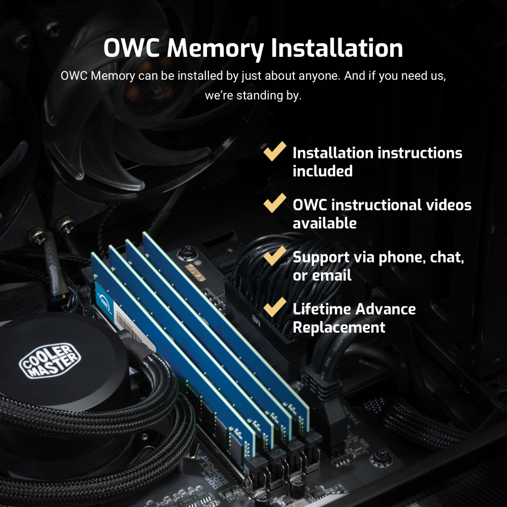 OWC 128GB (2x64GB) DDR5 5600MHz 2Rx4 ECC Registered RDIMM 288pin OWC 128GB (2x64GB) DDR5 5600MHz 2Rx4 ECC Registered RDIMM 288pin