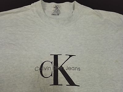 Remmen Carry Kalmte VINTAGE 90s CK CALVIN KLEIN JEANS SPELL OUT LOGO T SHIRT USA Size L White |  eBay