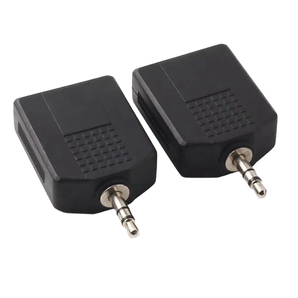 RHINORO 4-PACK, 3.5mm Stereo to Dual 6.35mm 1/4 Audio Adapter Black Connector UK - Image 3 of 4