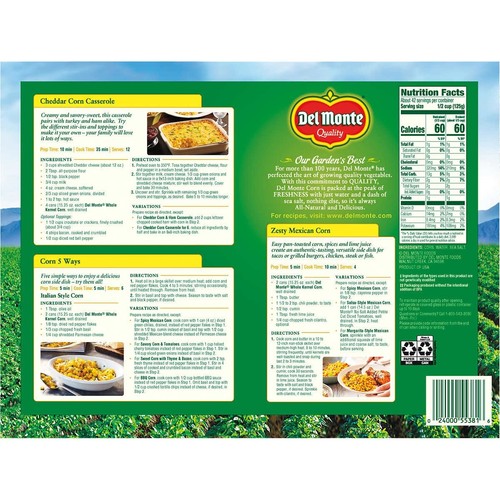 Del Monte Whole Kernel Corn, 15.25 Ounce (Pack of 12) - Picture 2 of 5