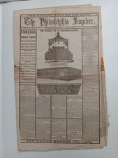 April 20, 1865 Lincoln Assassination - Funeral - Philadelphia Inquirer Newspaper