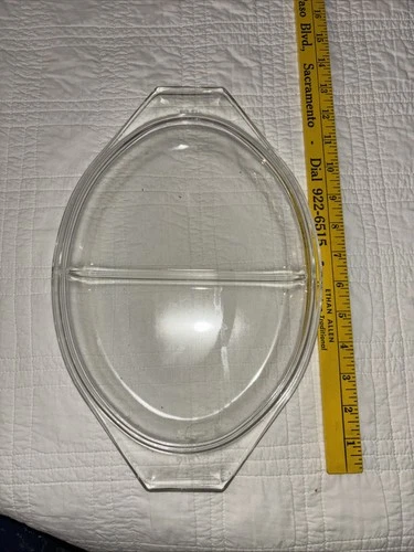 VTG Pyrex Early American Divided Lid 1.5 QT #1063 w/ Lid 946 C 25 No Chips