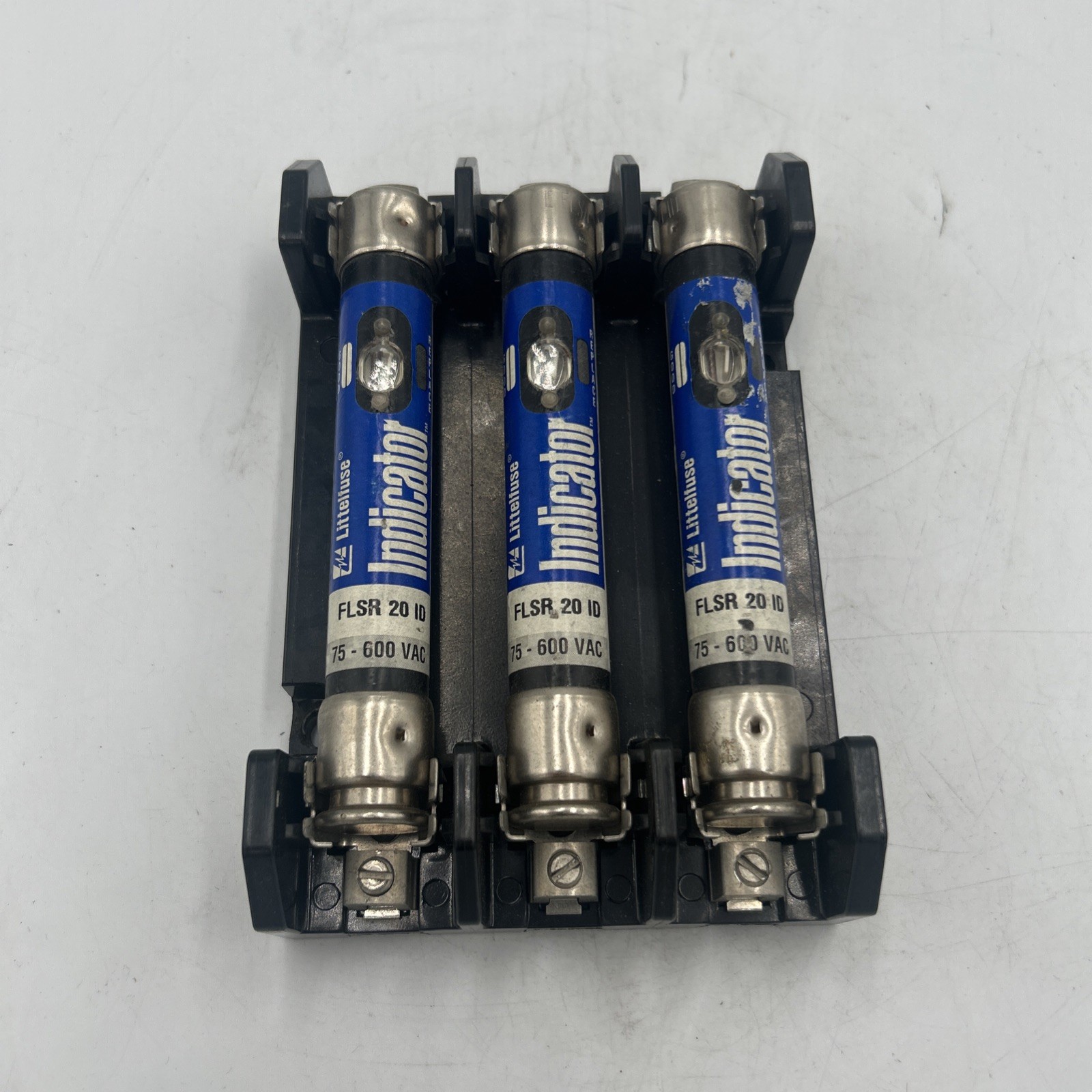 Littelfuse LH60030-3CR 3 Pole 30A 600V Fuse Holder w/ 3 FLSR20ID 20A Fuses