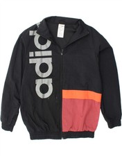 ADIDAS Womens Oversized Tracksuit Top Jacket UK 4/6 XS Black Colourblock AY07