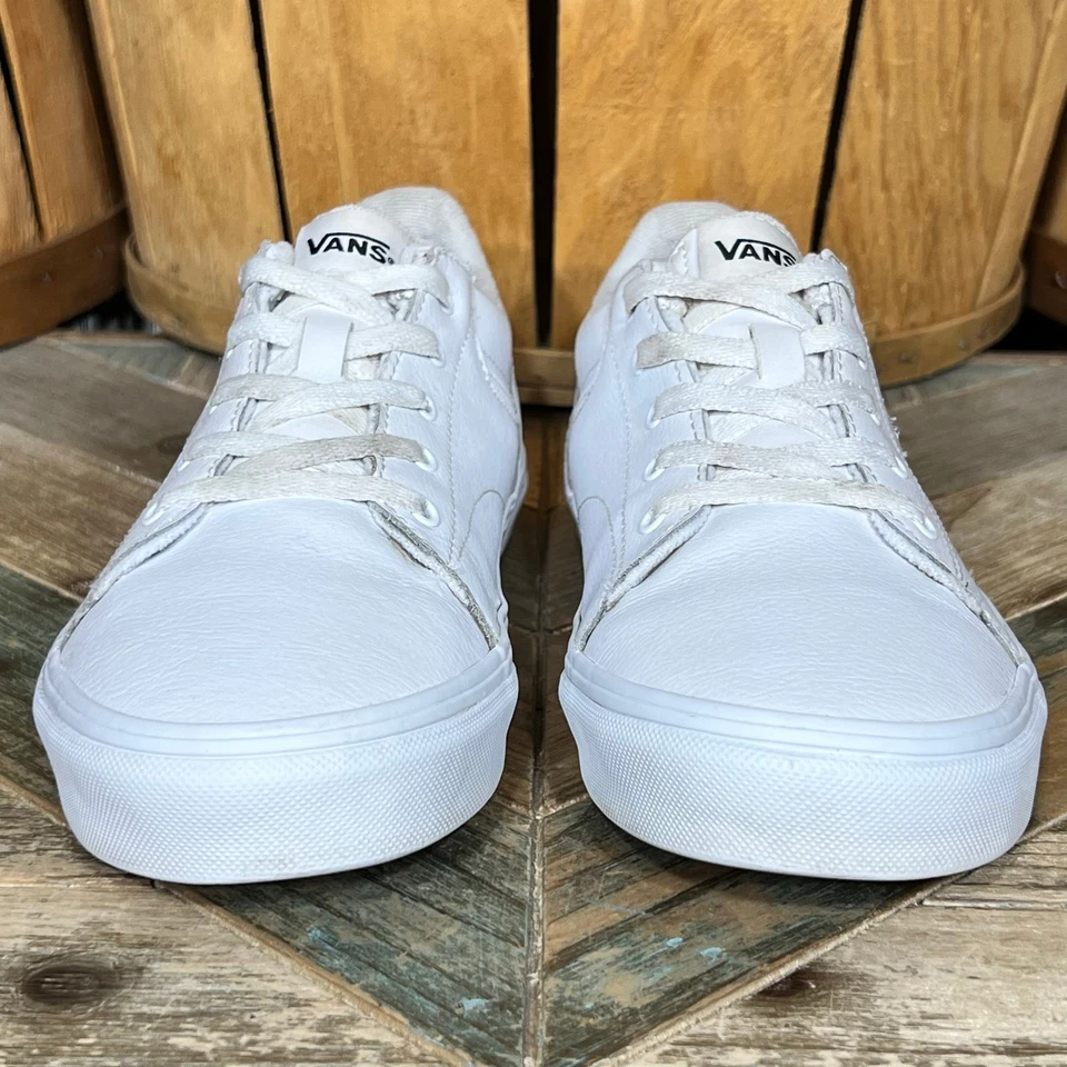 Vans Seldan GS Zapatillas de Skateboarding de Cuero Blanco Unisex Jóvenes Niños Talla 6 Foto 4 de 4