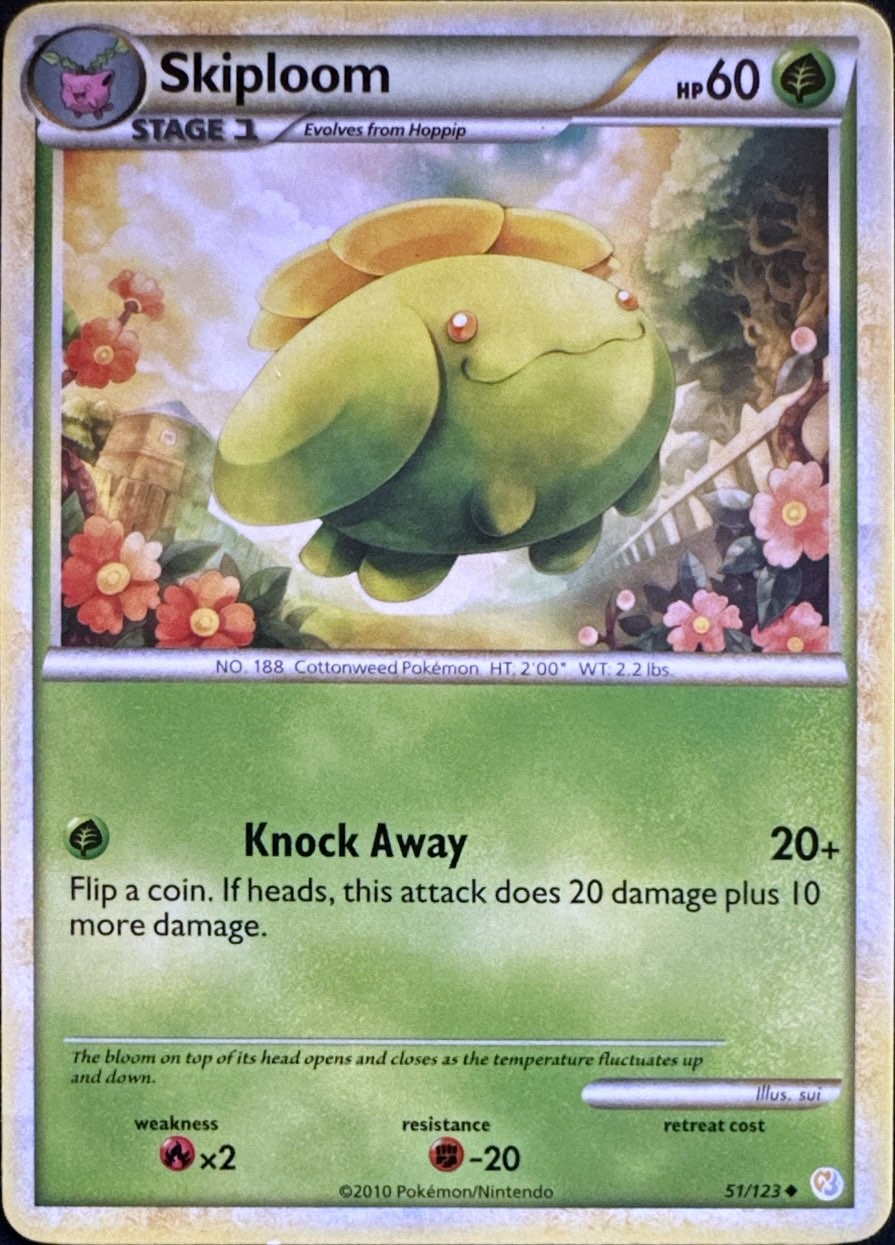 Skiploom 51/123 Uncommon HeartGold & SoulSilver Pokemon Lightly Played