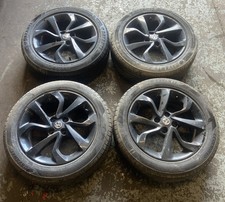 *10-19*VAUXHALL CORSA E SET OF 4x16 INCH BLACK ALLOY WHEELS AND TYRES 195/55/16