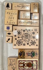 Lot Of 15 Christmas New Year Winter Rubber Stamps