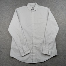 Calvin Klein Shirt Mens M 15.5 34/35 Gray Tech Active Stretch Wrinkle Resist