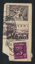 Finland Lake Saimaa Wood cutter Good cancel on paper 1930 SG#276ab