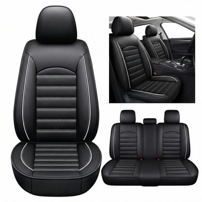 Luxury Car Seat Covers, Full Set, PU Leather, Waterproof, Non-Slip, Easy Install