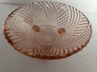 Anchor Hocking Pink Depression Prismatic Swirl 3-Footed 8.5" Glass Bowl w/Feet