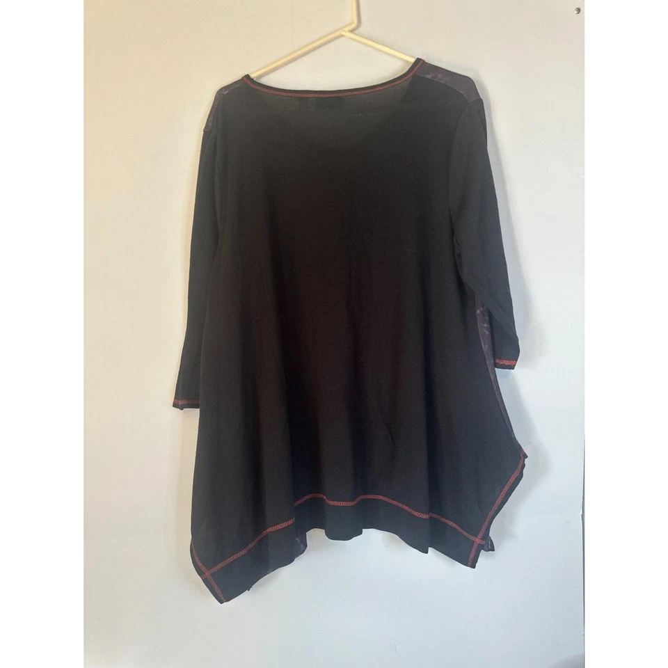 Onque Informal 1X Top Navidad Lentejuelas Cardenales Cuentas Túnica Vacaciones Blusa Foto 2 de 4