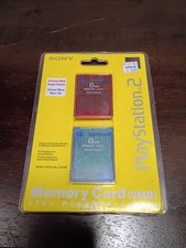 Sony PlayStation 2 Memory Card Crimson Red / Island Blue, SCPH-10410 Pair 2 Pack