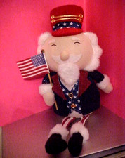 Uncle Sam Shelf Sitter w. Dangling Legs FLAG 4TH OF JULY 17 INCHES