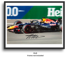 Max Verstappen Hand Signed 12x8 Red Bull Car Driver Photo PSA Approved & COA