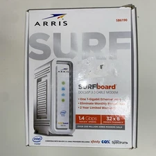 ARRIS Surfboard SB6190 - 32x8 Docsis 3.0 Cable Modem - 1.4 Gbps Speed - White