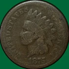 1875 Indian Head Cent Good G Coin #35254