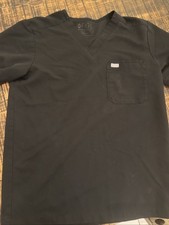 FIGS Scrub Top for Men 2 Pockets small Black V-Neck