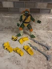 Vtg TMNT Next Mutation - Turtleflage Camo-Armor Michelangelo - Complete w/card