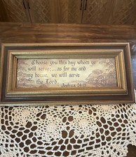 Framed Christian Plaque Joshua 24:15 Choose You This Day Bible Verse