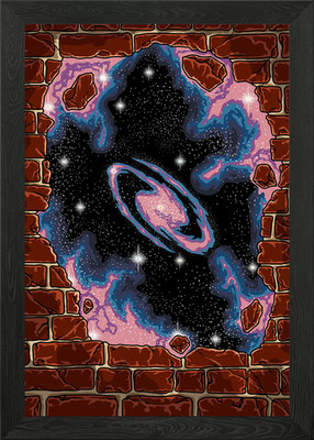Broken Wall Into Universe Framed Wall Art Poster Canvas Print Picture