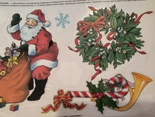 Six Holiday themed cling-films for windows, 1995, Creative Horizons