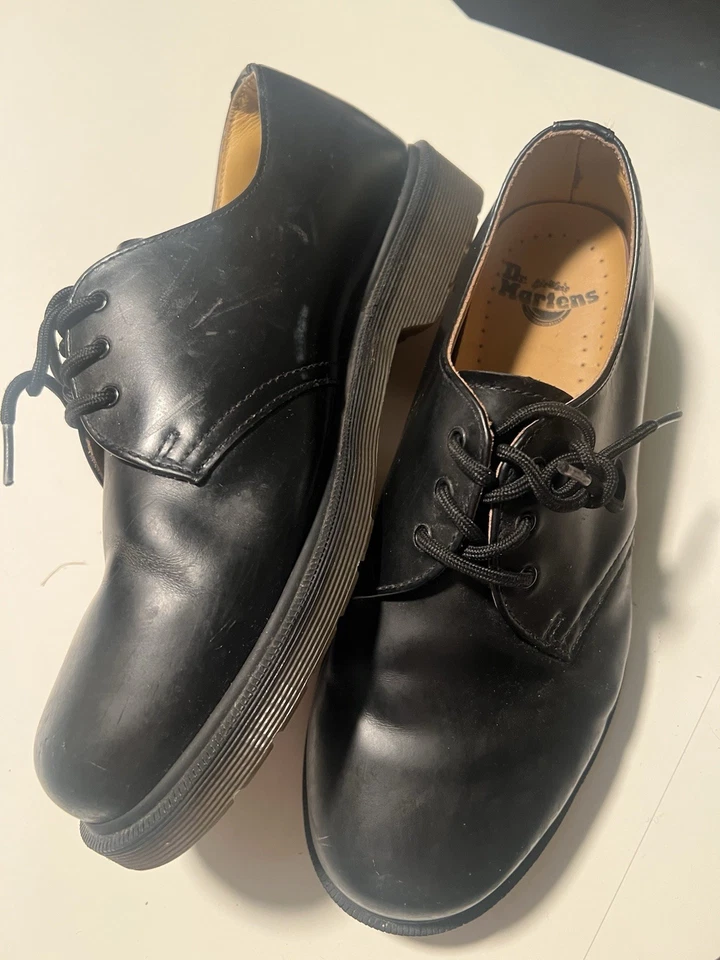 Doc Martens 1461 Oxford Derby Shoes Smooth Leather, US Size 9 Black Mono - Image 3 of 4