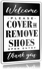 Vintage Thank You Take Off Please Remove Your Shoes Tin Metal Signs Home D cor