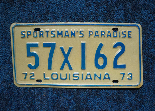 1972 - 1973 Louisiana License Plate
