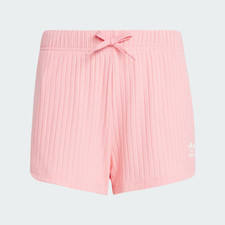 Adidas Originals Ribbed Shorts Pink White JC8434 Youth Big Girls' Size Large NEW