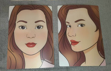 Bowitzki Face Painting Practice Board Stencils / 2 pieces / Reusable -USA Seller