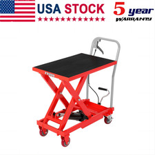 Hydraulic Lift Table Cart 500lb 9.45-28.7 Lifting Single Scissor Platform Cart
