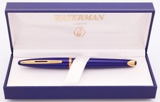 Penna stilografica Waterman Carene blu abisso oro 18 kt media pt in scatola come nuova *