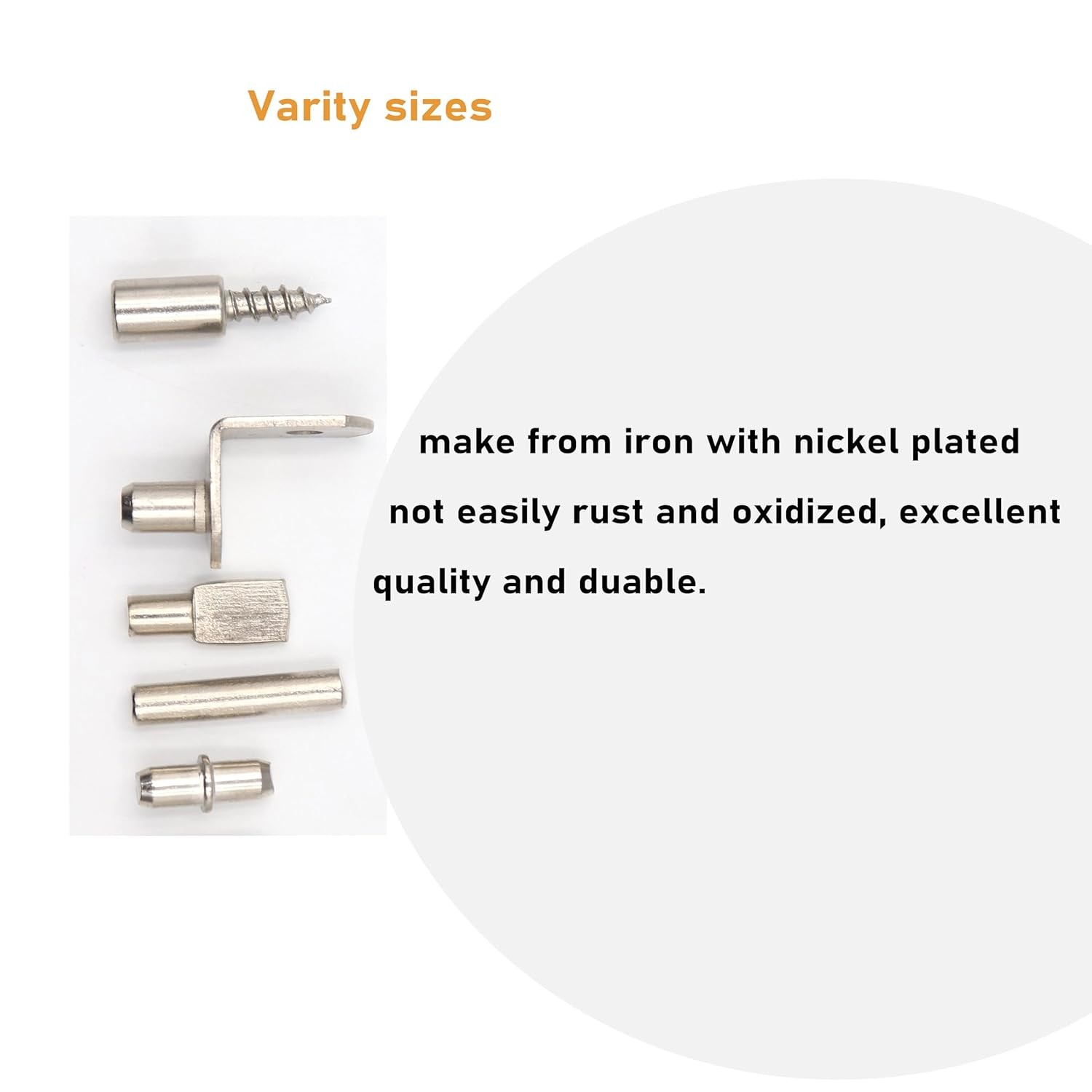 binifiMux 125Pcs Shelf Pins 4.5mm x 13mm, 5x16mm, 5x25mm, 6x16mm, 5x19mm 