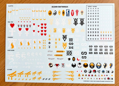 Warhammer 40k Aeldari Craftworlds Transfer Sheet / Abziehbilderbogen