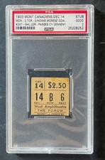 1933 Howie Morenz Goal Record #247 Ticket Stub Montreal Forum Canadiens PSA 2
