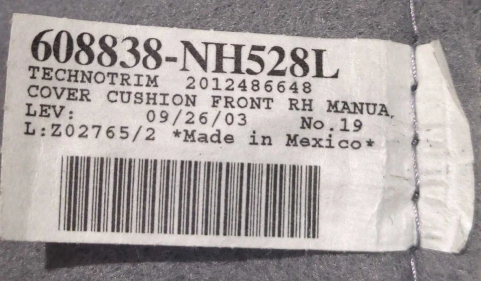 New OEM genuine Honda RH Front Lower Leather Seat Cover 2004-2006 Acura MDX Grey - Image 4 of 4