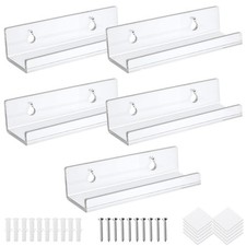 5Pcs 4Inch Clear Acrylic Shelves Vinyl Record Shelf Wall Mount Acrylic Album ...