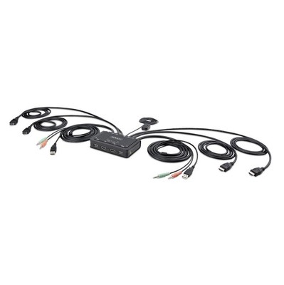 StarTech.com HDMI-Kabel-KVM-Switch mit 2 Ports und zwei Monitoren, 4K 60 Hz, kompakte KVM
