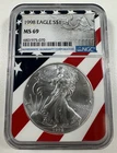 1998 $1 American Eagle NGC MS69 1 oz .999 Fine Silver US Bullion Coin