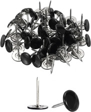 Black Heavy Duty Thumb Tacks, Extra Long Push Pins for Upholstery, Carpets, and