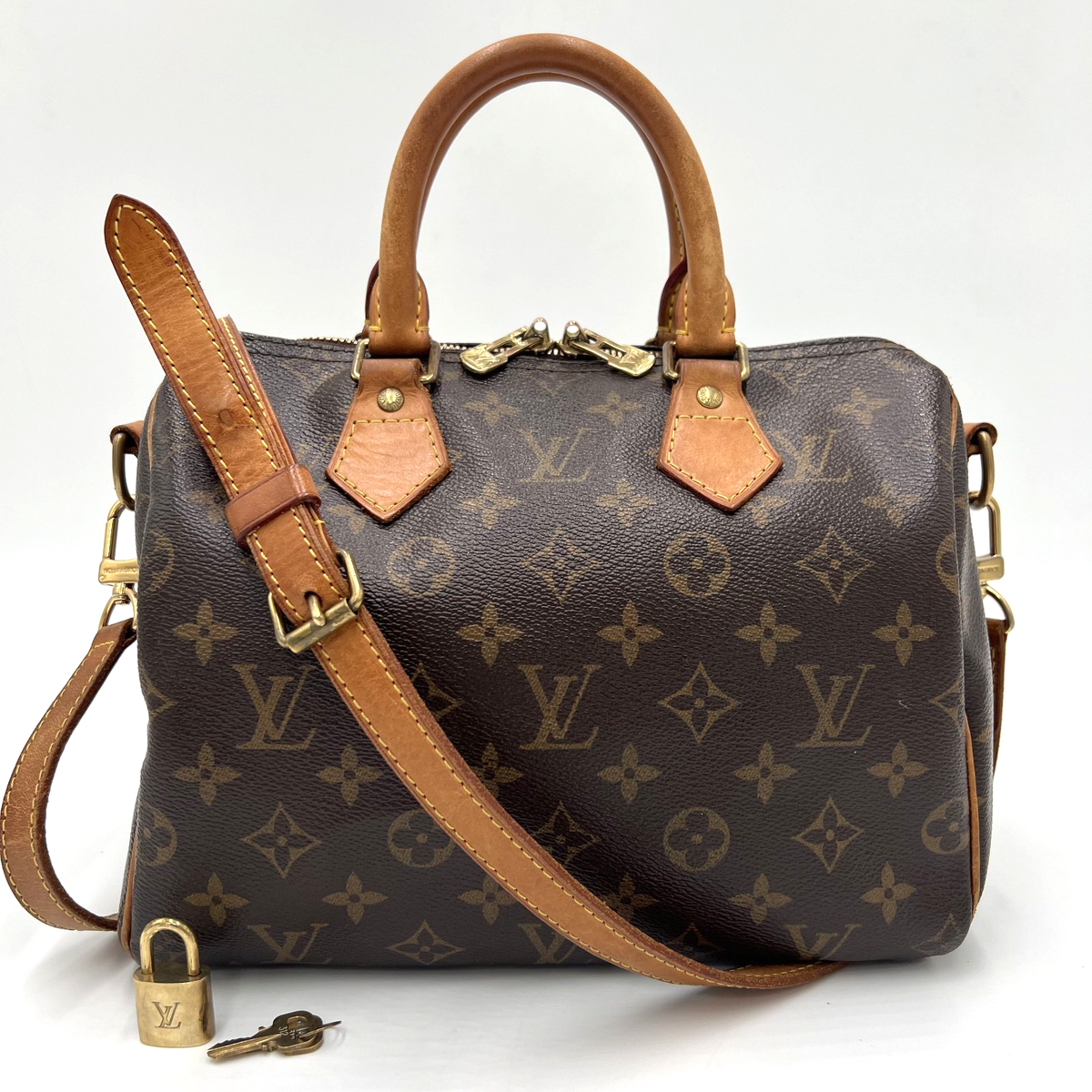 LOUIS VUITTON Monogram Speedy Bandouliere 25 2way Bag M41113 Auth