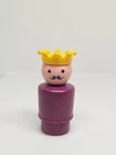 Vintage Fisher Price little people wood purple KING for Castle