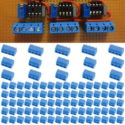 100PCS 5mm 0.2'' Pitch PCB Mount Screw Terminal Block Connector 2P 3P 4P 14-22AWG