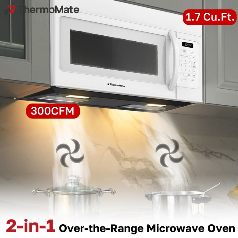 30" Over the Range Microwave Oven 1.7 Cu.Ft. 300CFM 360° Rotation Even Heating