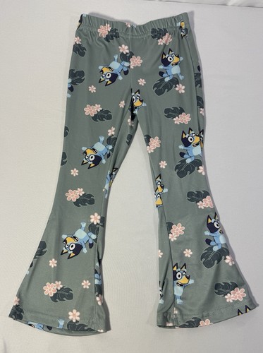 Bluey Legging Set Flare Leg Pants Short Eyelet Sleeve Top Shirt Girls Sz 4 - Picture 6 of 11